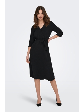 Jacqueline de Yong Jurk JDYLION 3/4 WRAP DRESS WVN NOOS 15207813 Black