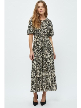 Minus Jurk MI5411 LIZIA MAXI DRESS 2 9015P SAND GRAY PRINT