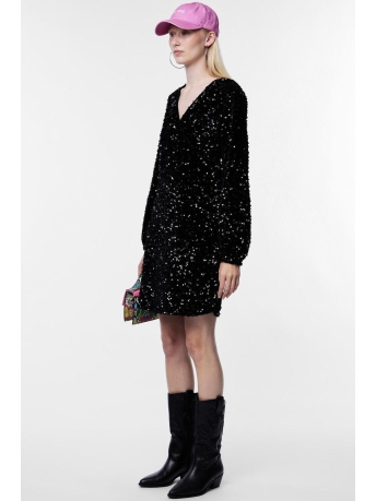 Pieces Jurk PCKAM LS WRAP DRESS BC 17133626 BLACK