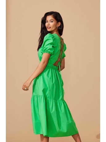 Only Jurk ONLLEAH SS MIDI DRESS WVN 15296213 VIBRANT GREEN