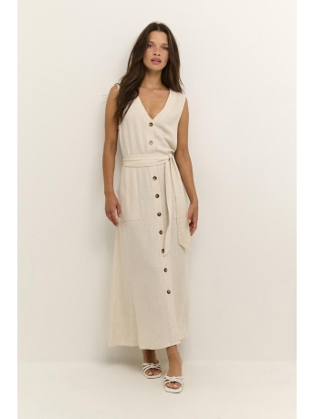 Kaffe Jurk KALINY SLEEVELESS DRESS 10507532 101296 Light Sand Linen