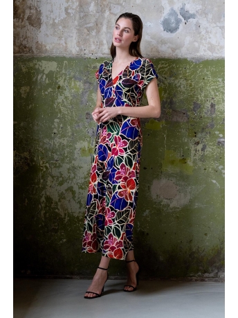 Geisha Jurk JURK ALLOVER PRINTED 37382 60 JANE 000380 purple/green