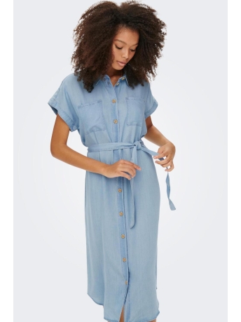 Only Jurk ONLPEMA HANNOVER SS DNM SH DRESS QY 15250429 LIGHT BLUE DENIM