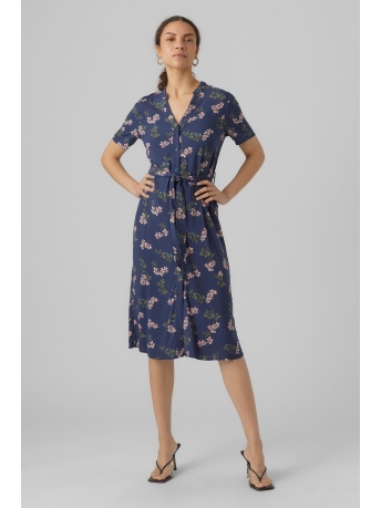 Vero Moda Jurk VMVICA S/S  SHIRT DRESS GA WVN NOOS 10291732 NAVY BLAZER AOP NELLIE