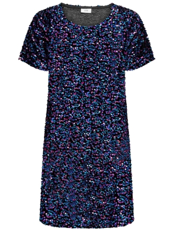 Jacqueline de Yong Jurk JDYSHIRLEY S/S GLITTER DRESS JRS 15316716 DRESDEN BLUE