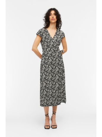 Object Jurk OBJFRIGG S/S WRAP DRESS 127 23041912 CLOUD DANCER/GRAPIHIC