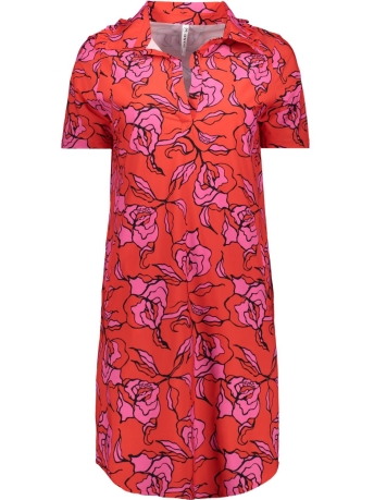 Zoso Jurk URSELA PRINTED TRAVEL DRESS 232 1280 1295 FIERY RED PINK BLACK