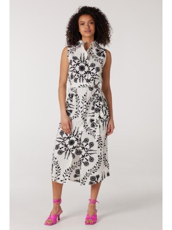Juffrouw Jansen Jurk FAMKE H23 DRESS 21 OFF WHITE BLACK