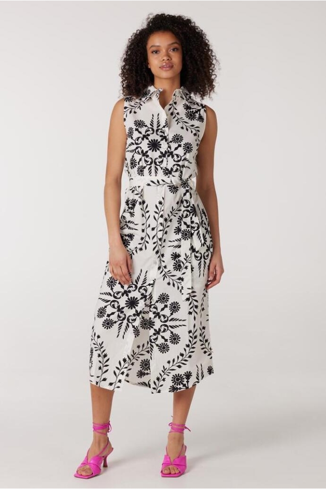 FAMKE H23 DRESS 21 OFF WHITE BLACK