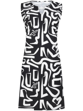 Zoso Jurk MARCY PRINTED TRAVEL DRESS 232 0000 0016 BLACK WHITE