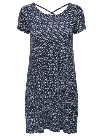 Only Jurk ONLBERA BACK LACE UP S/S DRESS JRS 15131237 Night Sky/LANA GRAFI