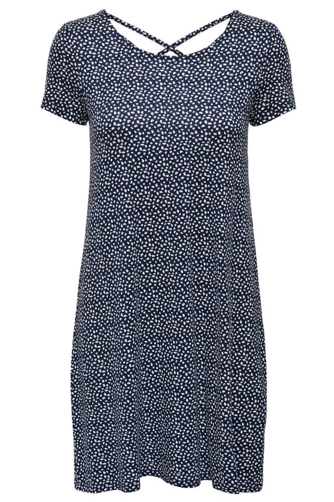 ONLBERA BACK LACE UP S/S DRESS JRS 15131237 Night Sky/LANA GRAFI