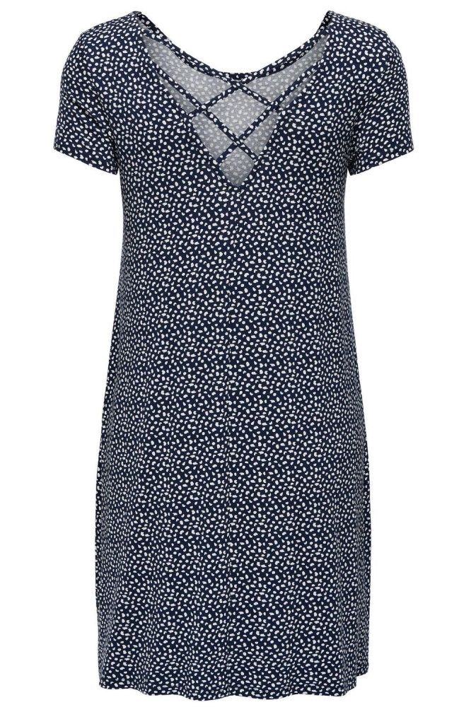 ONLBERA BACK LACE UP S/S DRESS JRS 15131237 Night Sky/LANA GRAFI