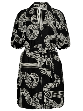 Object Jurk OBJALLI S/S DRESS PB14 23042059 BLACK/SANDSHELL