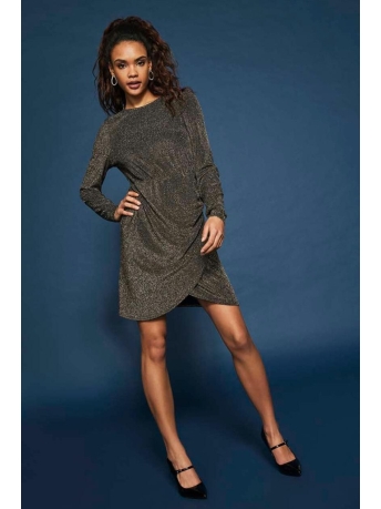 Only Jurk ONLNEW RICH L/S GLITTER DRESS JRS 15310130 Silver/Gold glitt