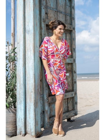 Zoso Jurk JESSICA SPLENDOUR PRINTED DRESS 233 0028/0015 FUCHSIA/BLUE
