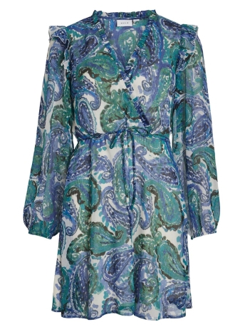 Vila Jurk VIFALIA FINE V-NECK L/S DRESS/SU 14088619 LAPIS BLUE