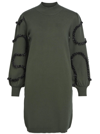 Object Jurk OBJDIDI L/S SHORT KNIT DRESS 129 23043277 DUFFEL BAG