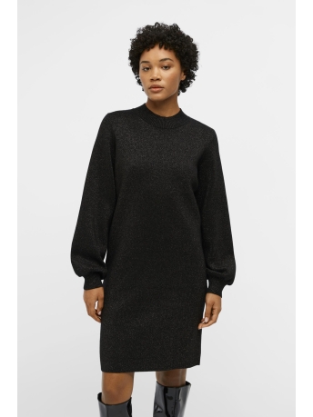 Object Jurk OBJREYNARD L/S KNIT DRESS NOOS 23043130 BLACK/GLITTER