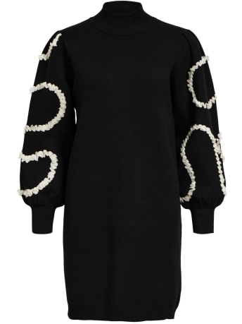 Object Jurk OBJDIDI L/S SHORT KNIT DRESS 129 23043277 BLACK