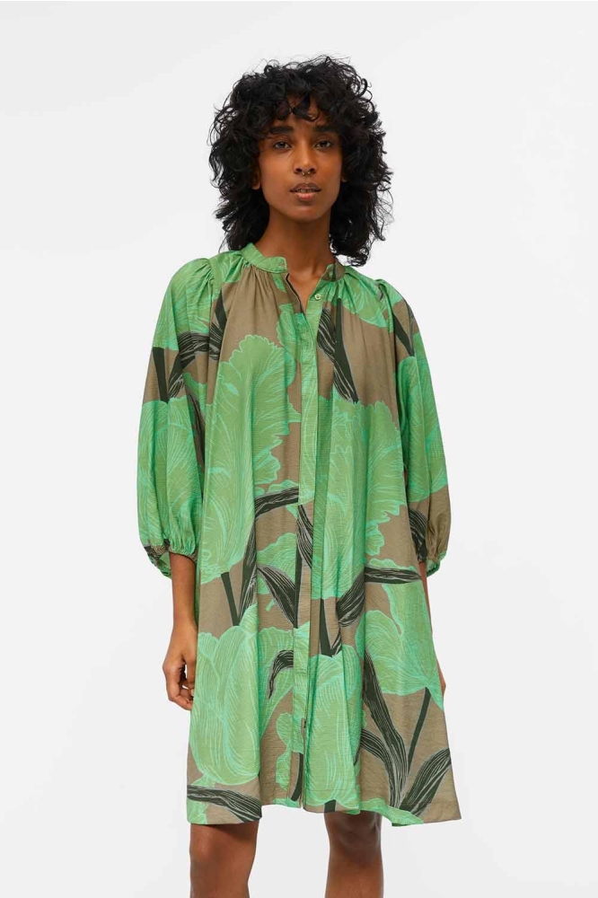 OBJRIBINI 3/4 SHORT DRESS 129 23042892 Fossil/Fair green