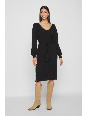 Vila Jurk VIRIL REV V-NECK KNIT DRESS - NOOS 14084237 Black