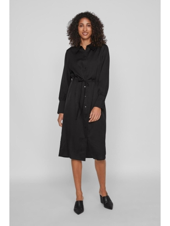 Vila Jurk VIELLETTE L/S SHIRT DRESS - NOOS 14084595 BLACK