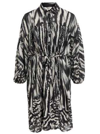 Object Jurk OBJMACY L/S SHIRT DRESS E DIV 23043889 BLACK/WHITE BLUR