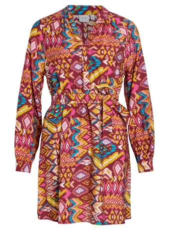 Vila Jurk VIDOGMA ETH L/S SHORT DRESS/SU/LS 14092169 Beet Red/Eth