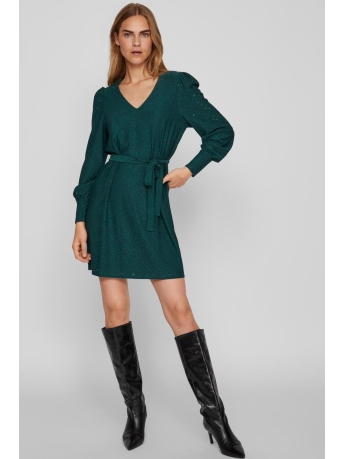 Vila Jurk VIPAULINA V-NECK L/S SHORT DRESS 14090555 Ponderosa Pine