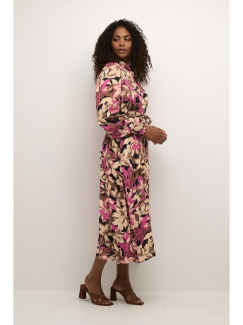 Kaffe Jurk KADORITA OLINE DRESS 10507590 104437 SHOKING PINK FLOW