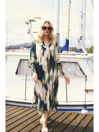 Kaffe Jurk KADRYLIA DRESS 10507646 104435 GREEN BROWN FADE