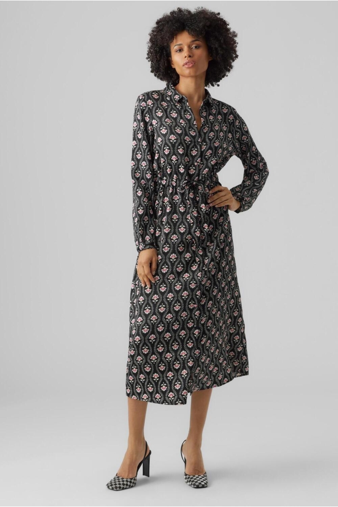 VMAFIA L/S 7/8 SHIRT DRESS WVN BTQ 10292439 BLACK