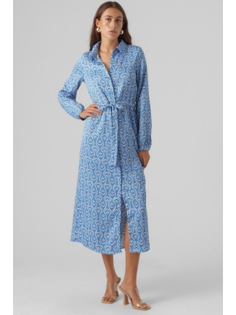 Vero Moda Jurk VMAFIA L/S 7/8 SHIRT DRESS WVN BTQ 10292439 FRENCH BLUE