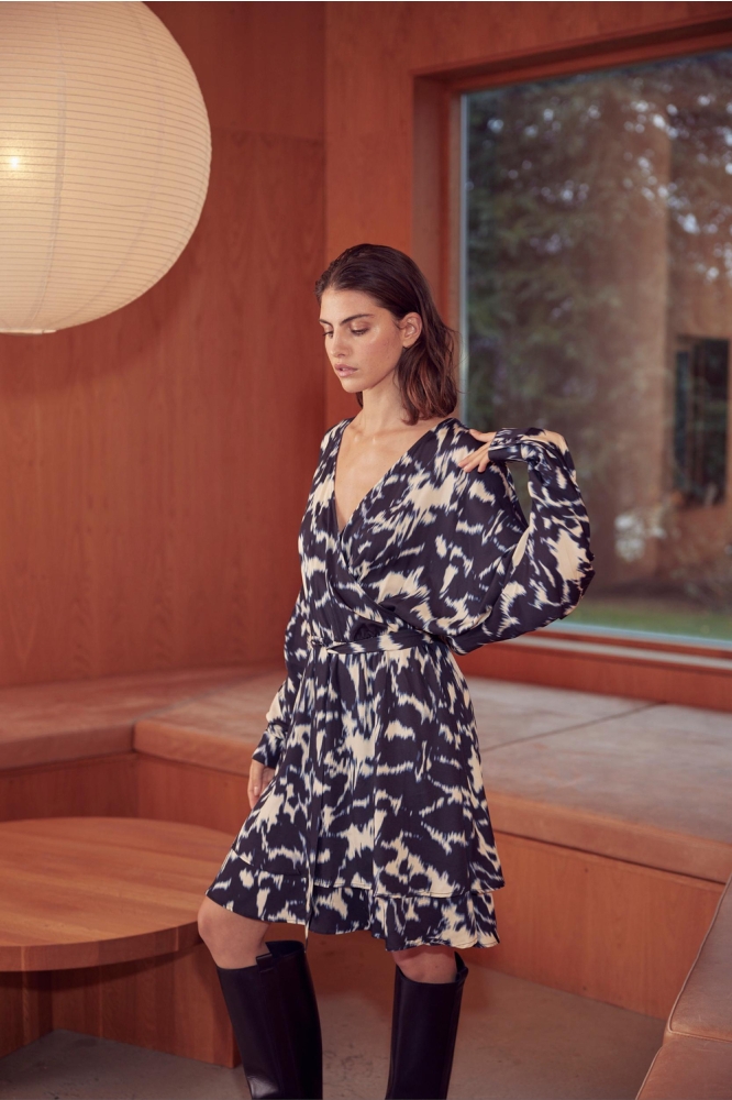 VIZENDAYA LS DRESS 14088914 LIMOGES NAVY BIRCH