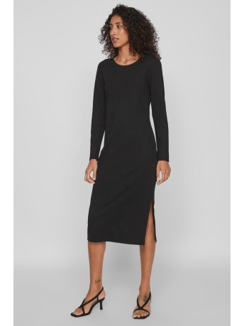 Vila Jurk VIARMERONE L/S LONG DRESS - NOOS 14086115 BLACK