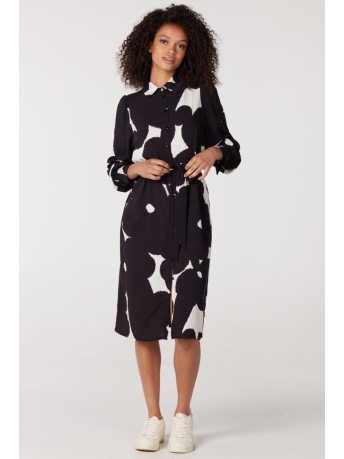 Juffrouw Jansen Jurk BO W23 WBP573 BLOUSE DRESS 000026 WINTER WHITE BLACK