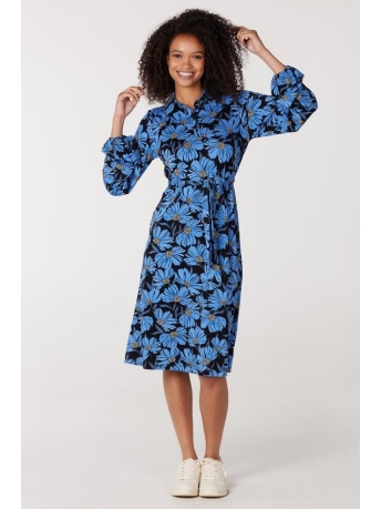 Juffrouw Jansen Jurk DEMI W23 VF593 J BLOUSE DRESS 000982 BLACK BLUE