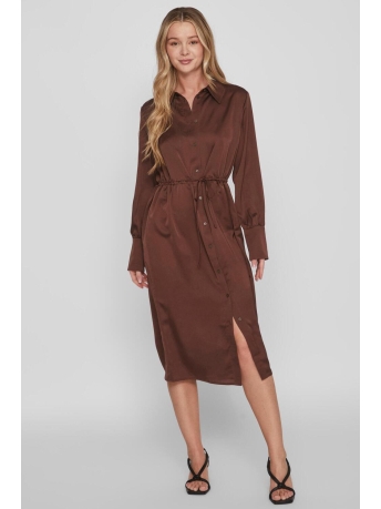 Vila Jurk VIELLETTE L/S SHIRT DRESS - NOOS 14084595 Shaved Chocolate