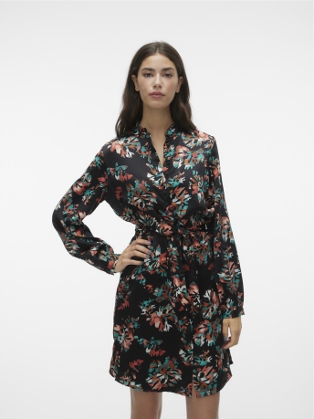 Vero Moda Jurk VMCANA L/S ABK SHIRT DRESS WVN BTQ 10292813 Black/CANA
