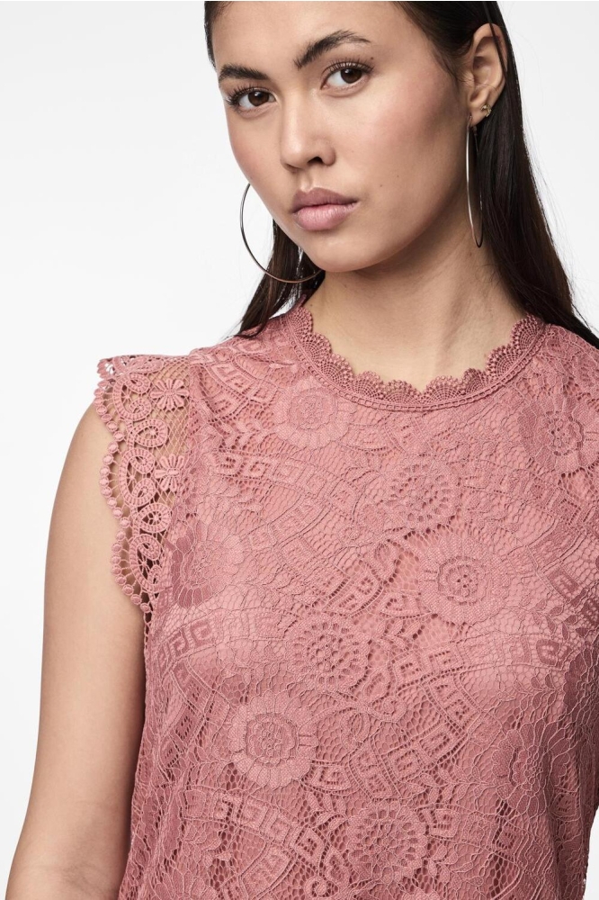 PCOLLINE SL LACE DRESS NOOS 17146419 CANYON ROSE