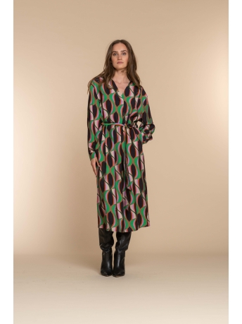 Geisha Jurk JURK VINTAGE PRINT 37603 20 GREEN/PURPLE COMBI