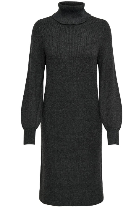 onlsasha l/s rollneck dress knt noo 15309197 only jurk dark grey melange