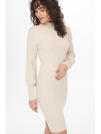 Jacqueline de Yong Jurk JDYMAGDA L/S VOLUME SLEEVE DRESS KN 15271590 CEMENT/MELANGE