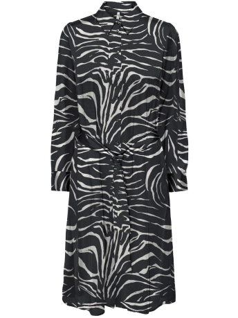 Jacqueline de Yong Jurk JDYFIFI L/S MIDI SHIRT DRESS WVN 15274999 Black/WHITE ZEBRA