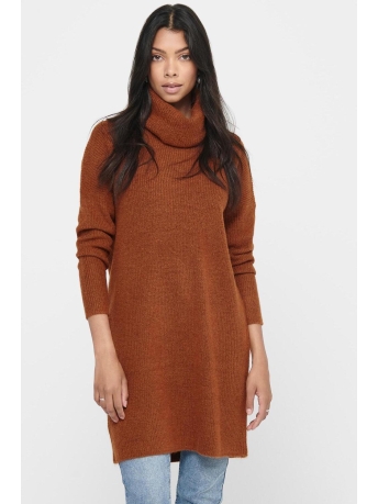Only Jurk ONLJANA L/S COWLNCK DRESS WOOL KNT 15140166 Ginger Bread/W. MELANGE
