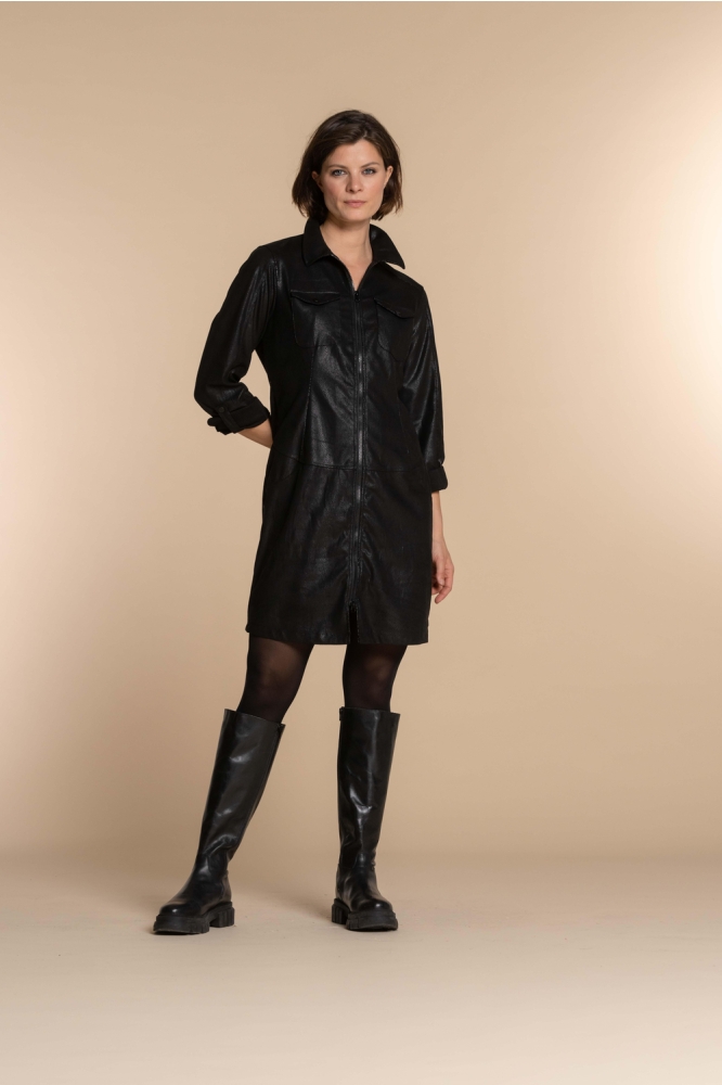 SUIDINE SLANGENPRINT JURK 37503 10 000999 BLACK