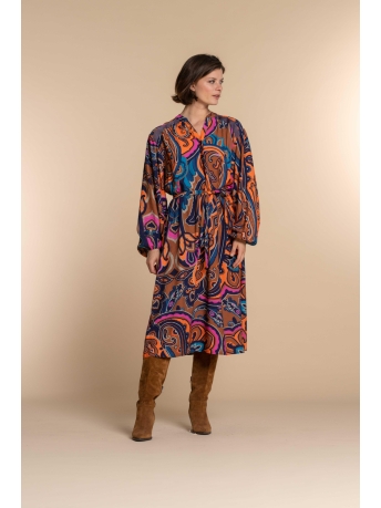 Geisha Jurk A LIJN JURK 37605 20 000250 ORANGE/CINNAMON COMBI