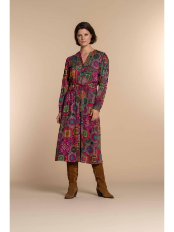 Geisha Jurk BLOUSE JURK MET KLEURRIJKE PRINT 37641 20 PINK/PURPLE COMBI
