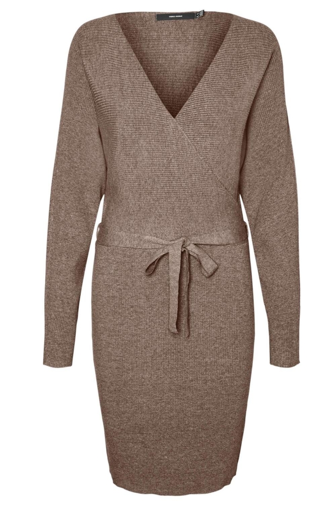 VMHOLLYREM LS V-NECK DRESS GA NOOS 10269251 Brown Lentil